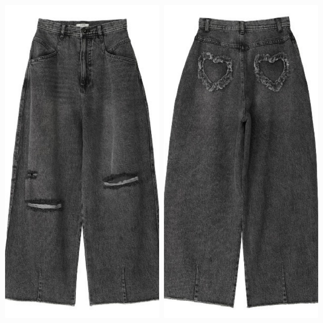 Ameri VINTAGE - Ameri🌟HEART PATCH DAMAGE DENIM PANTSの通販 Ameri VINTAGE - Ameri🌟HEART PATCH DAMAGE DENIM PANTSの通販