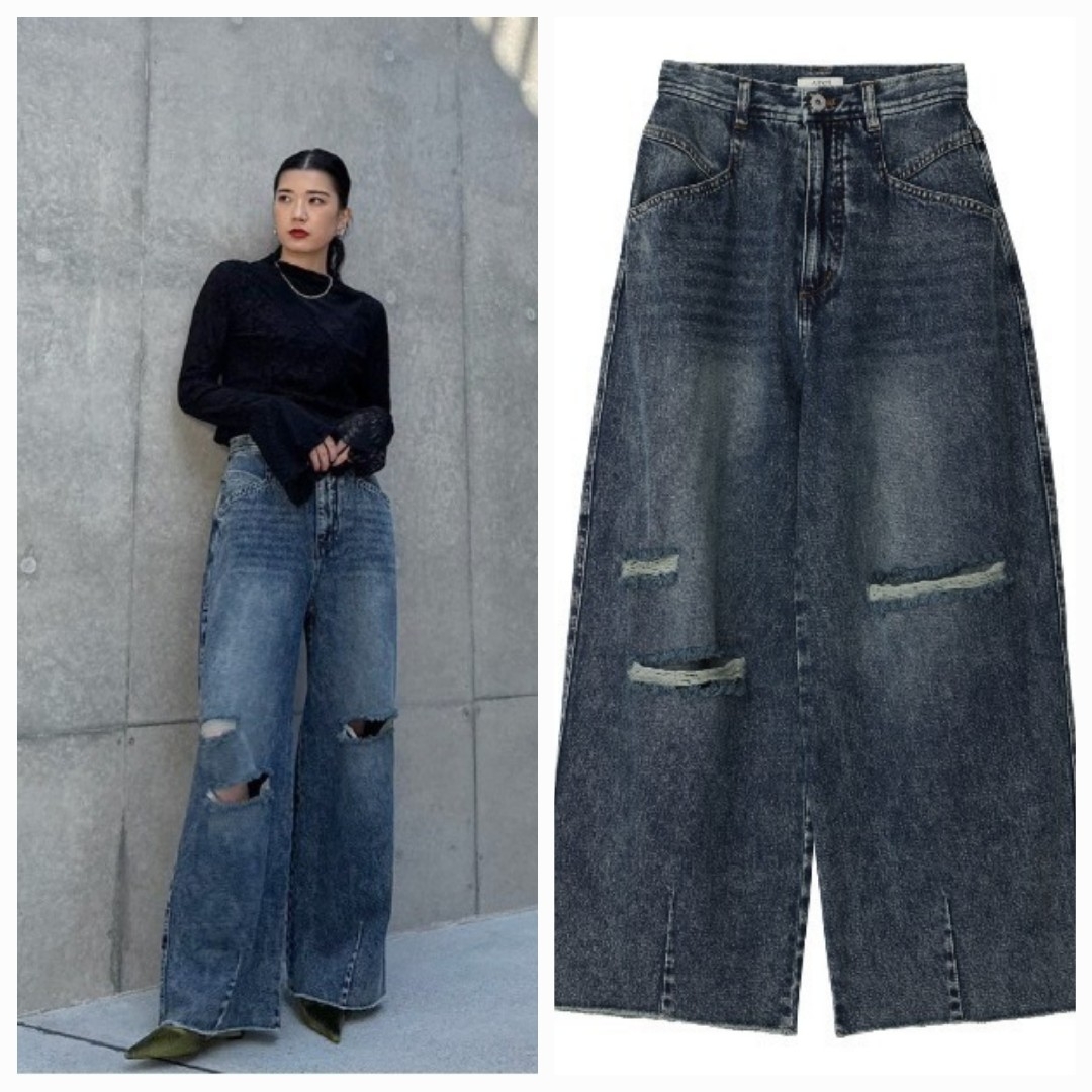 Ameri VINTAGE - Ameri🌟HEART PATCH DAMAGE DENIM PANTSの通販 Ameri VINTAGE - Ameri🌟HEART PATCH DAMAGE DENIM PANTSの通販