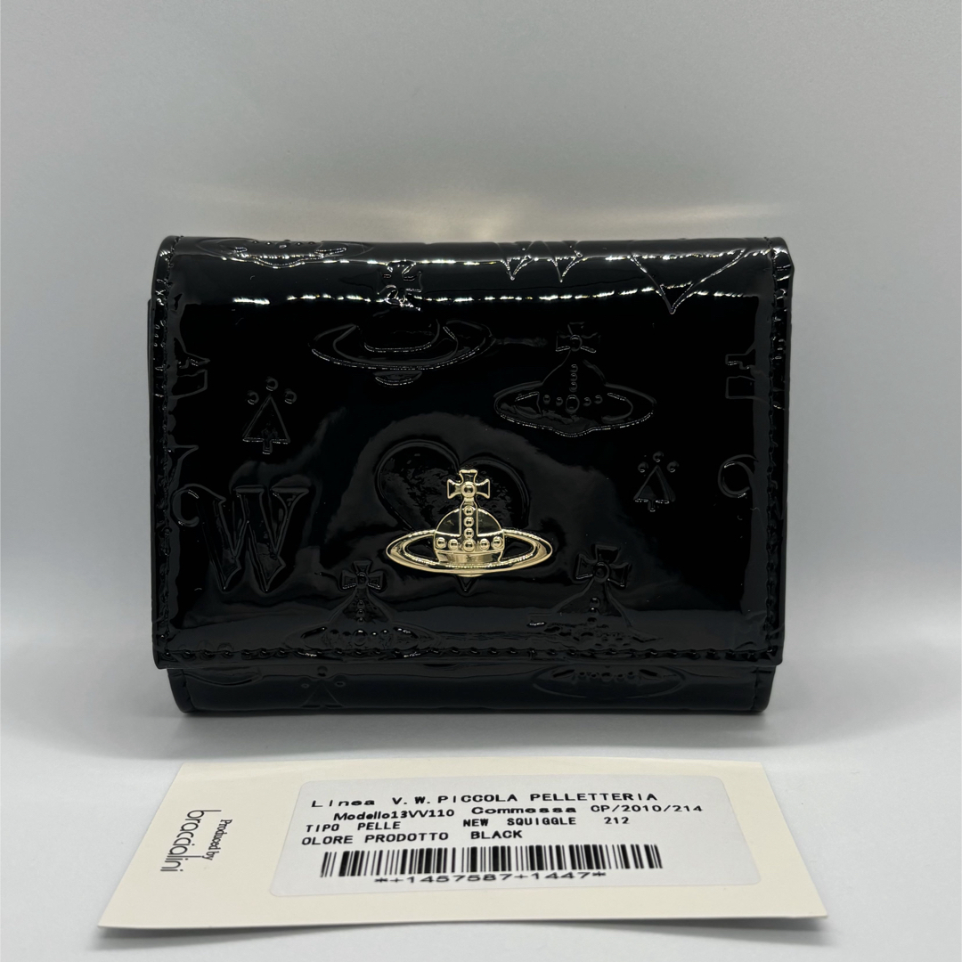 お歳暮・冬ギフト 特集2025 通販  Westwood Vivienne 新品 財布 ブラック 光沢 ミニウォレット 小物