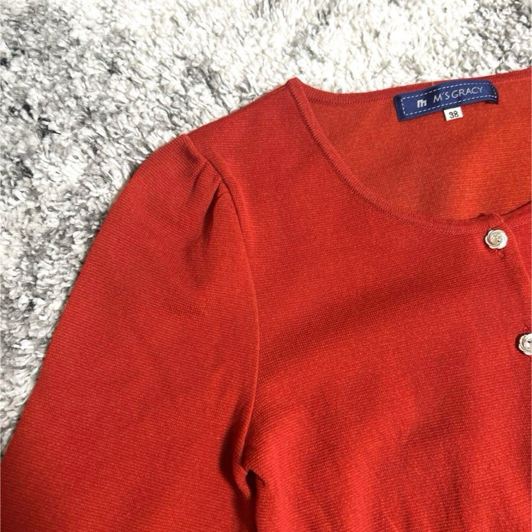M'S GRACY - エムズグレイシー ショート丈 カーディガン レッド M'S GRACY - エムズグレイシー ショート丈 カーディガン レッド