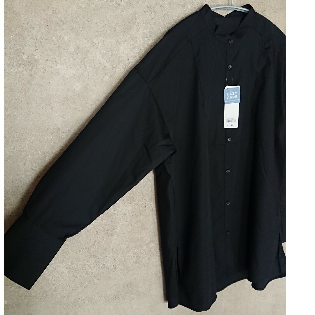 GU - GU バンドカラー スリットロングシャツの通販 by ♡'s shop GU - GU バンドカラー スリットロングシャツの通販 by ♡'s shop