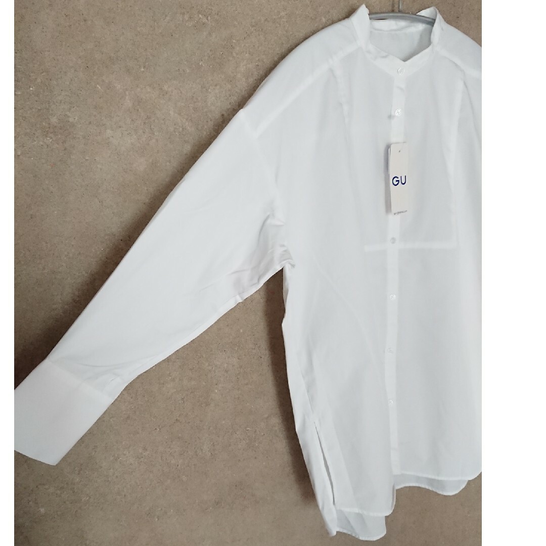 GU - GU バンドカラー スリットロングシャツの通販 by ♡'s shop GU - GU バンドカラー スリットロングシャツの通販 by ♡'s shop