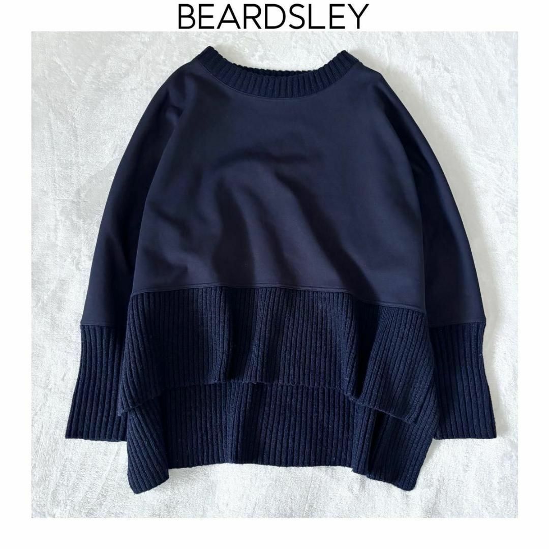BEARDSLEY - BEARDSLEY ニットコンビダンボールカットソー BEARDSLEY - BEARDSLEY ニットコンビダンボールカットソー