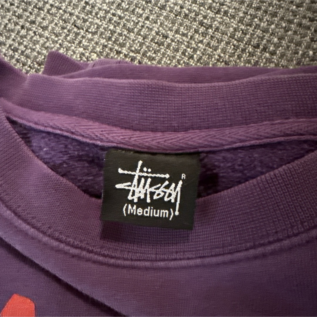 STUSSY - STUSSY パープルスウェット 古着 トレーナー STUSSY - STUSSY パープルスウェット 古着 トレーナー