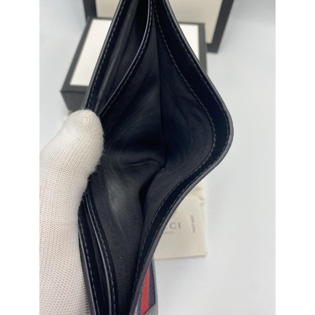 GUCCI - 美品‼️ グッチGUCCI 二つ折り財布 シマレザー シェリー GUCCI - 美品‼️ グッチGUCCI 二つ折り財布 シマレザー シェリー