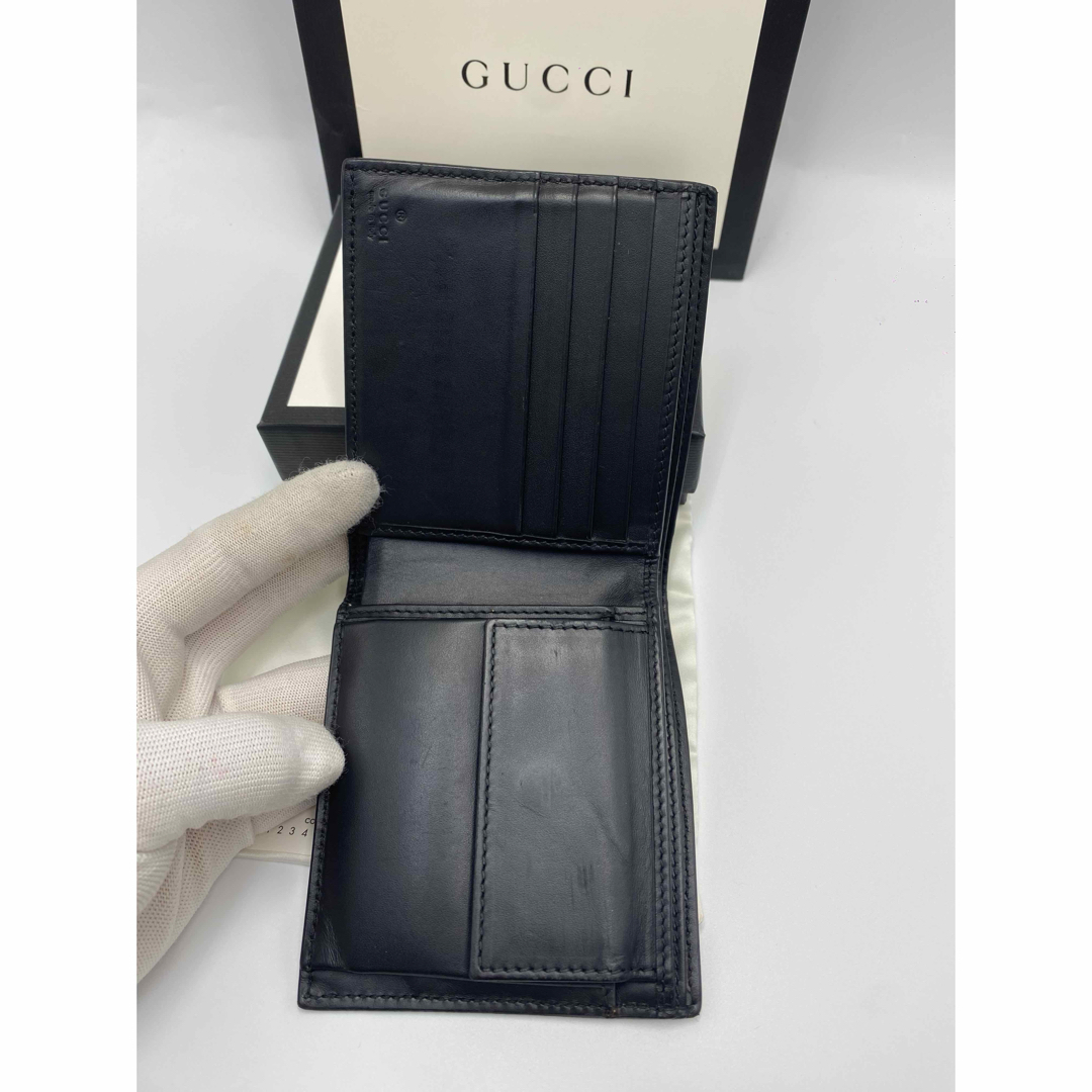 GUCCI - 美品‼️ グッチGUCCI 二つ折り財布 シマレザー シェリー GUCCI - 美品‼️ グッチGUCCI 二つ折り財布 シマレザー シェリー