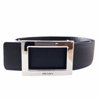PRADA - プラダ 24SS シルバー メタル ベルトバックル レザー PRADA - プラダ 24SS シルバー メタル ベルトバックル レザー