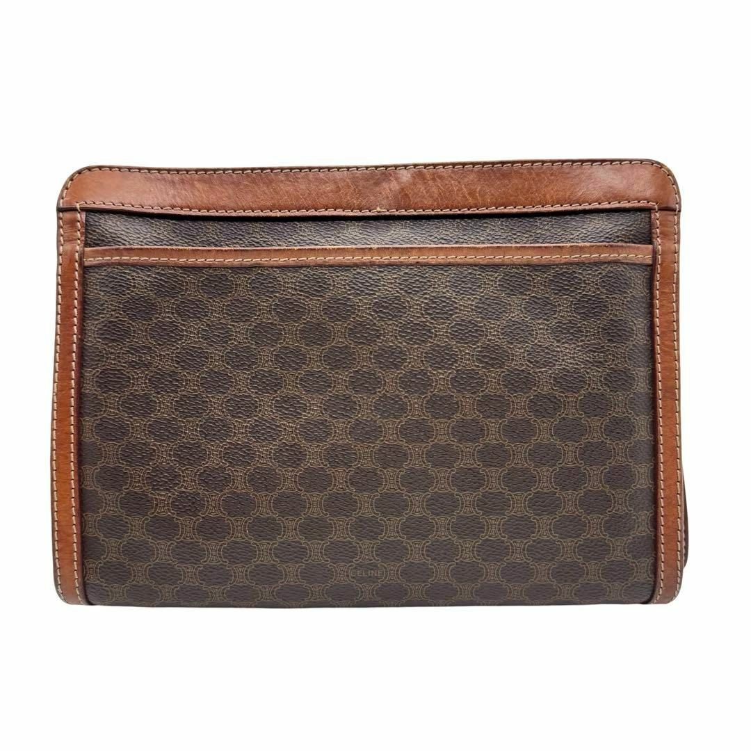 CELINE - CELINE セリーヌ マカダム クラッチバッグ レザー PVC CELINE - CELINE セリーヌ マカダム クラッチバッグ レザー PVC