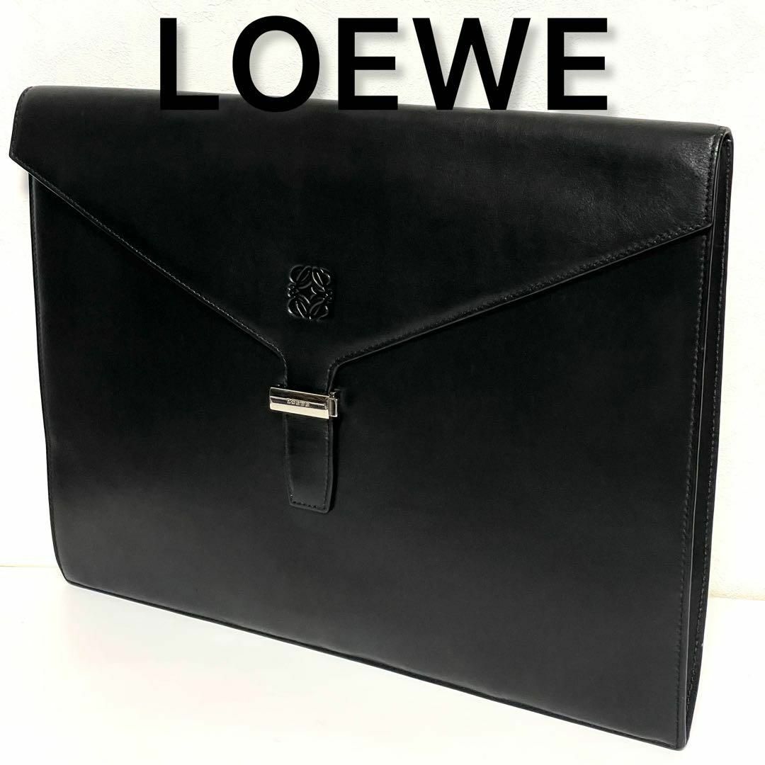 LOEWE - LOWEVE ロエベ レザー ブリーフケース クラッチバッグ LOEWE - LOWEVE ロエベ レザー ブリーフケース クラッチバッグ