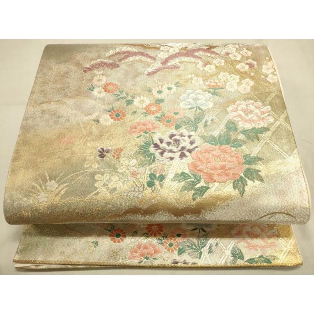 平和屋着物◎六通柄袋帯 唐織 花籬文 金銀糸 引箔 正絹 逸品 平和屋着物◎六通柄袋帯 唐織 花籬文 金銀糸 引箔 正絹 逸品
