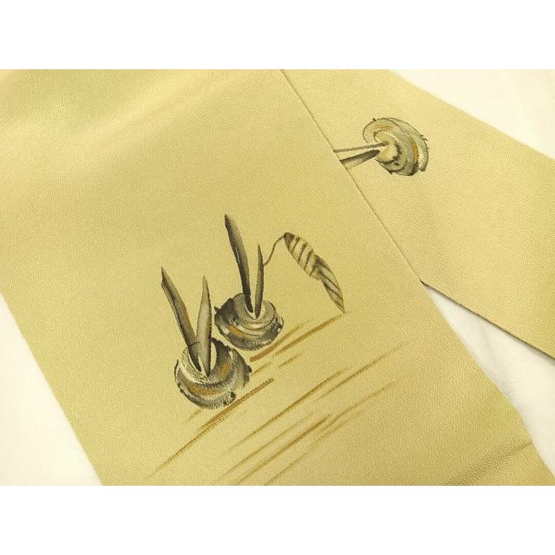 平和屋着物◎九寸名古屋帯 手描き 陶器枝花文 金彩 鬼しぼ縮緬 平和屋着物◎九寸名古屋帯 手描き 陶器枝花文 金彩 鬼しぼ縮緬