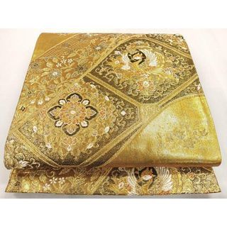 平和屋着物◎六通柄袋帯 正倉院鳳凰草花文 金糸 正絹 逸品 平和屋着物◎六通柄袋帯 正倉院鳳凰草花文 金糸 正絹 逸品