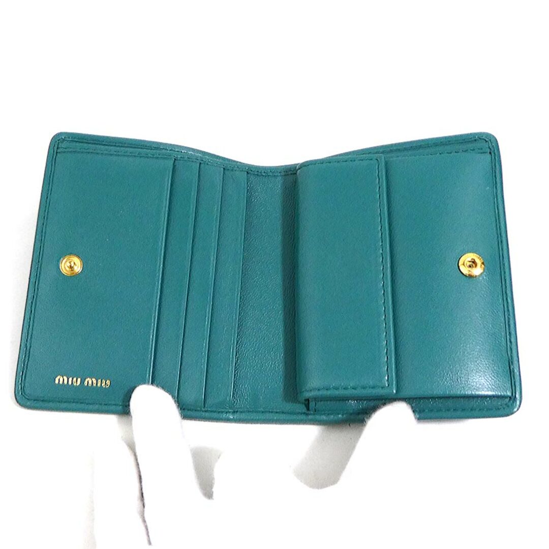 MIU MIU - ミュウミュウ MIUMIU 二つ折り財布 マテラッセ レザー MIU MIU - ミュウミュウ MIUMIU 二つ折り財布 マテラッセ レザー