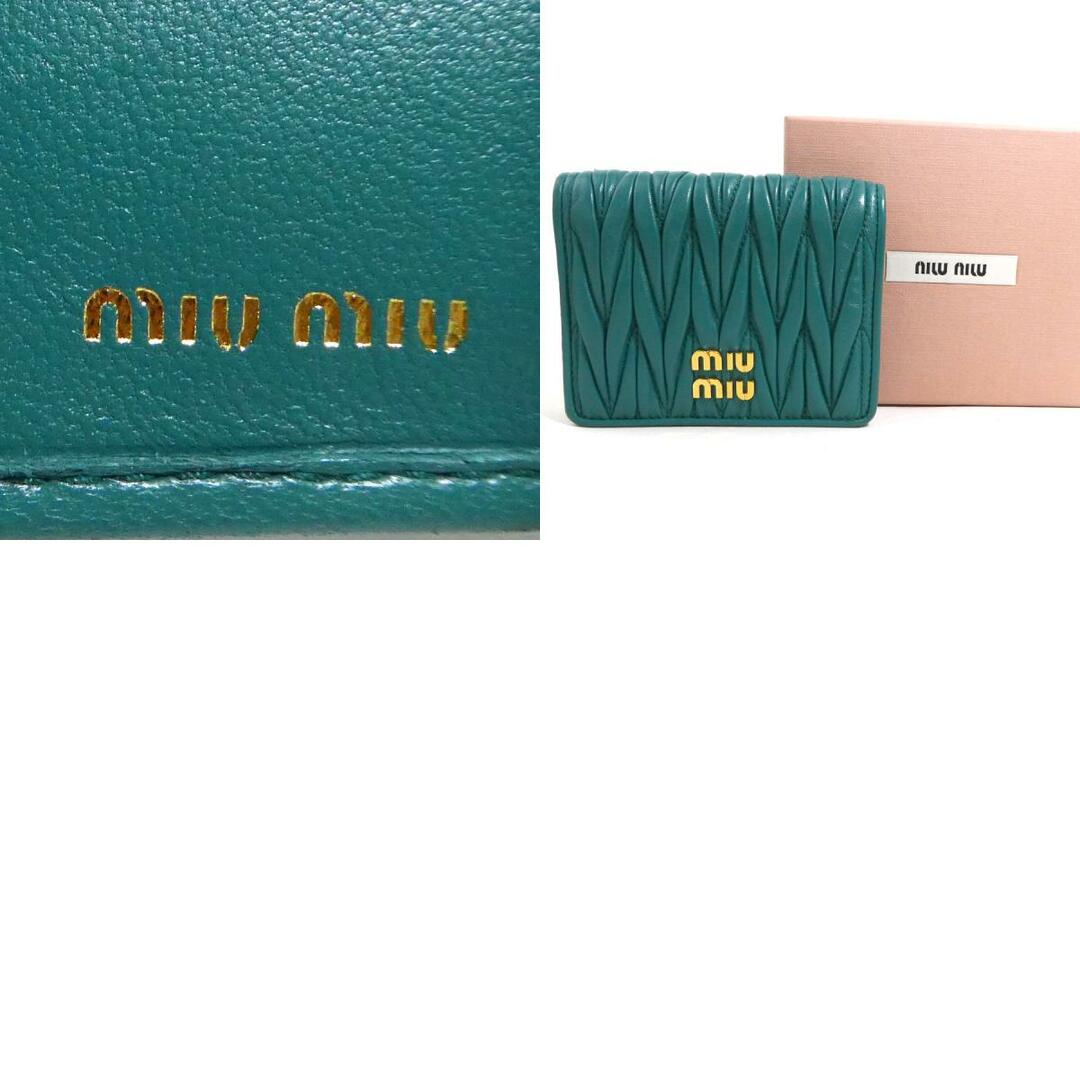 MIU MIU - ミュウミュウ MIUMIU 二つ折り財布 マテラッセ レザー MIU MIU - ミュウミュウ MIUMIU 二つ折り財布 マテラッセ レザー