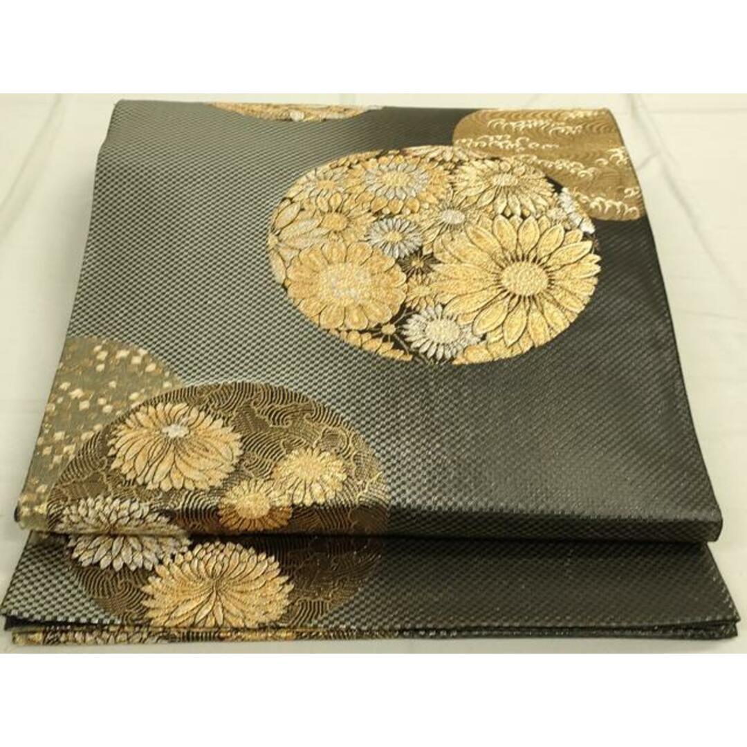 平和屋着物◎六通柄袋帯 花丸文 金銀糸 正絹 逸品 DAAO9670rtの 平和屋着物◎六通柄袋帯 花丸文 金銀糸 正絹 逸品 DAAO9670rtの