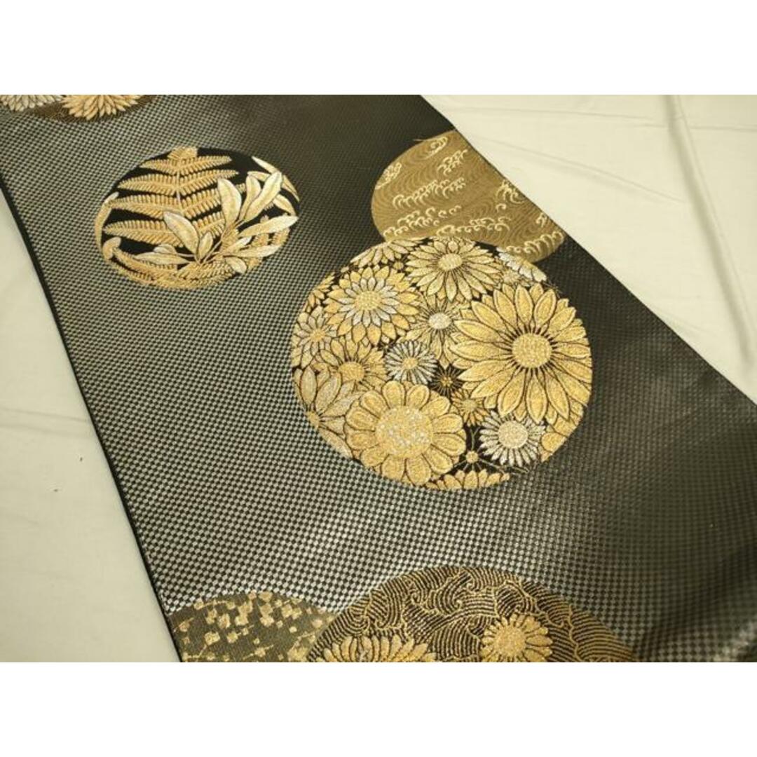 平和屋着物◎六通柄袋帯 花丸文 金銀糸 正絹 逸品 DAAO9670rtの 平和屋着物◎六通柄袋帯 花丸文 金銀糸 正絹 逸品 DAAO9670rtの