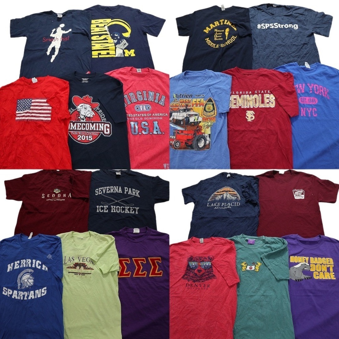 古着卸 まとめ売り カラーmix プリント 半袖Tシャツ 20枚セット 古着卸 まとめ売り カラーmix プリント 半袖Tシャツ 20枚セット