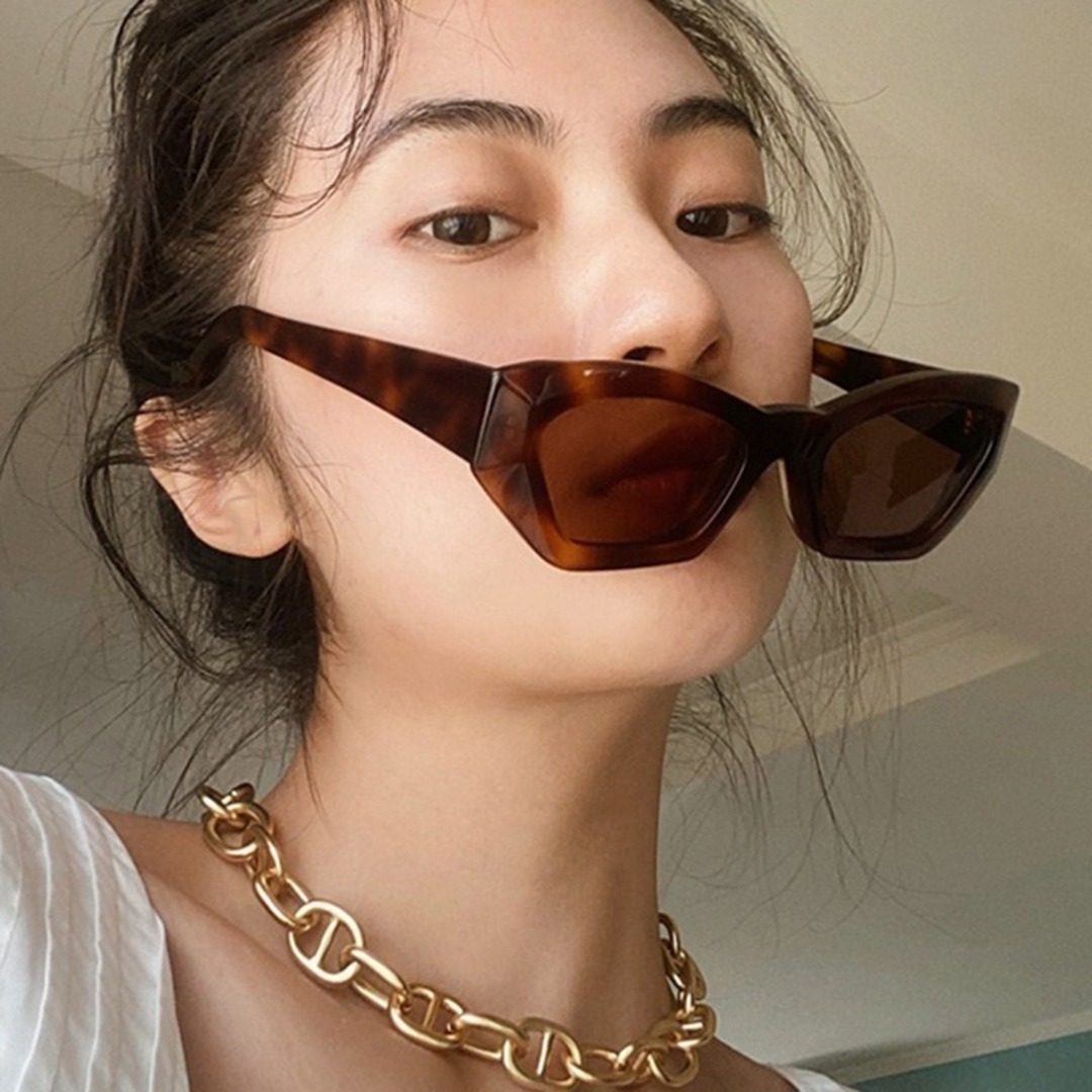 メガネ ユニセックス 茶色 サングラス ストリート キャットアイ メガネ ユニセックス 茶色 サングラス ストリート キャットアイ