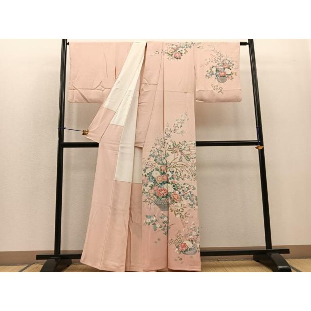 平和屋着物□訪問着 友禅 作家物 花籠文 正絹 逸品 BAAQ8784owの 平和屋着物□訪問着 友禅 作家物 花籠文 正絹 逸品 BAAQ8784owの