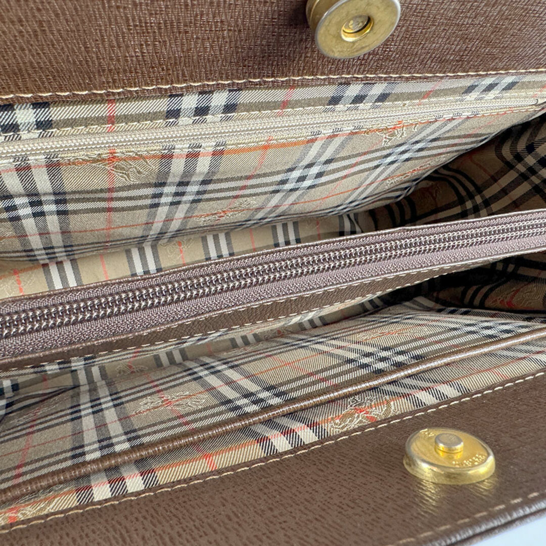 BURBERRY - バーバリー BURBERRY ハンドバッグ レザー ブラウン BURBERRY - バーバリー BURBERRY ハンドバッグ レザー ブラウン