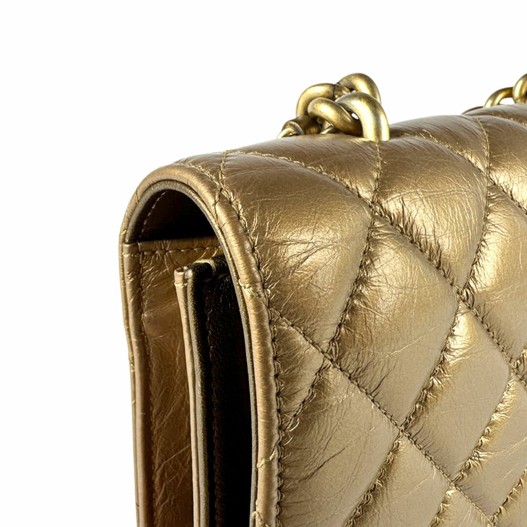 CHANEL - シャネル CHANEL ショルダーバッグ レザー ゴールド CHANEL - シャネル CHANEL ショルダーバッグ レザー ゴールド