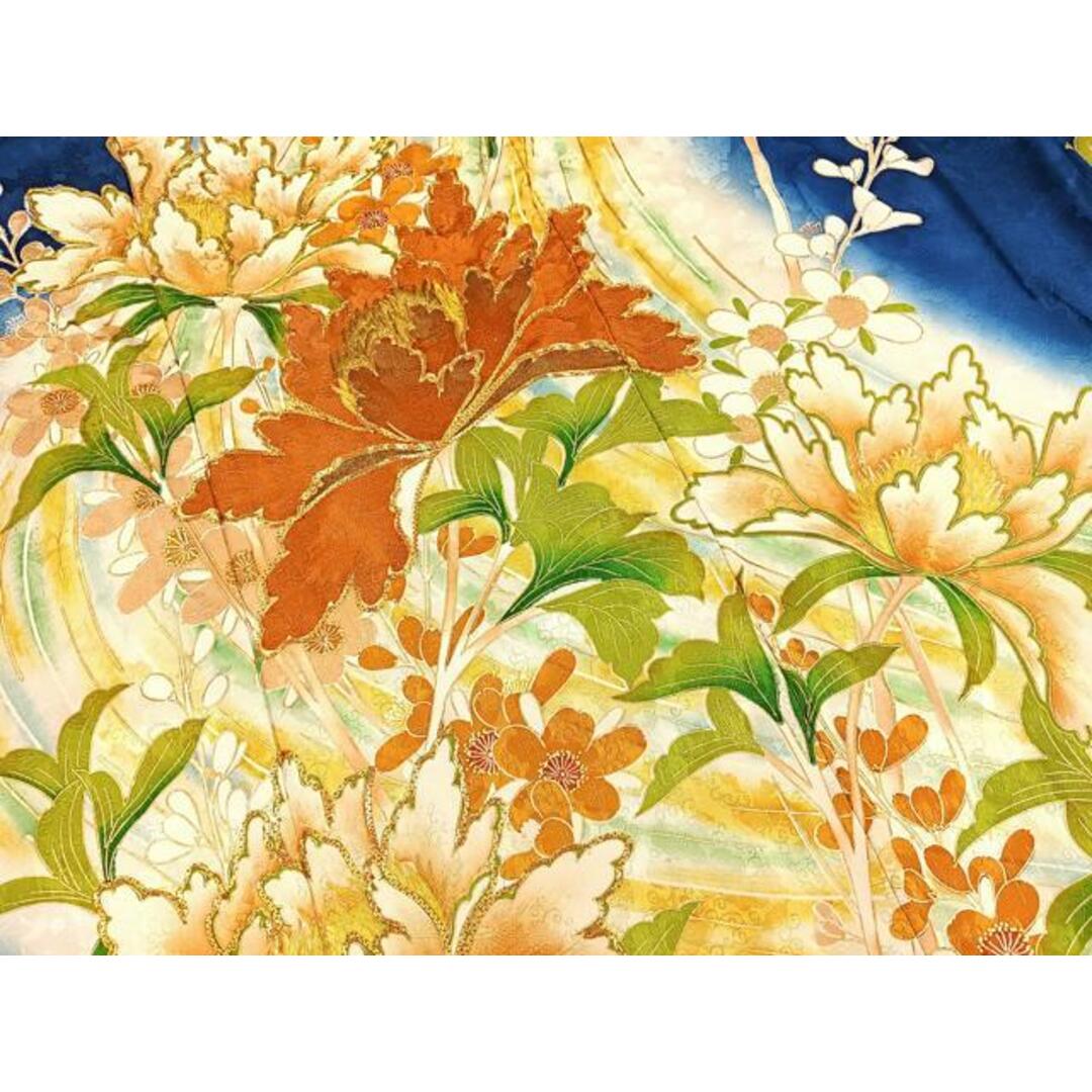 平和屋着物□豪華振袖 駒刺繍 流水草花文 暈し染め 金彩 正絹 平和屋着物□豪華振袖 駒刺繍 流水草花文 暈し染め 金彩 正絹