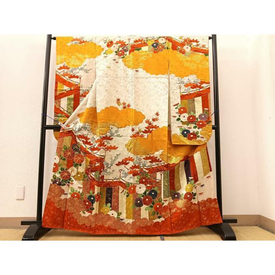 平和屋着物□豪華振袖 駒刺繍 万幕花文 金彩 正絹 逸品 平和屋着物□豪華振袖 駒刺繍 万幕花文 金彩 正絹 逸品