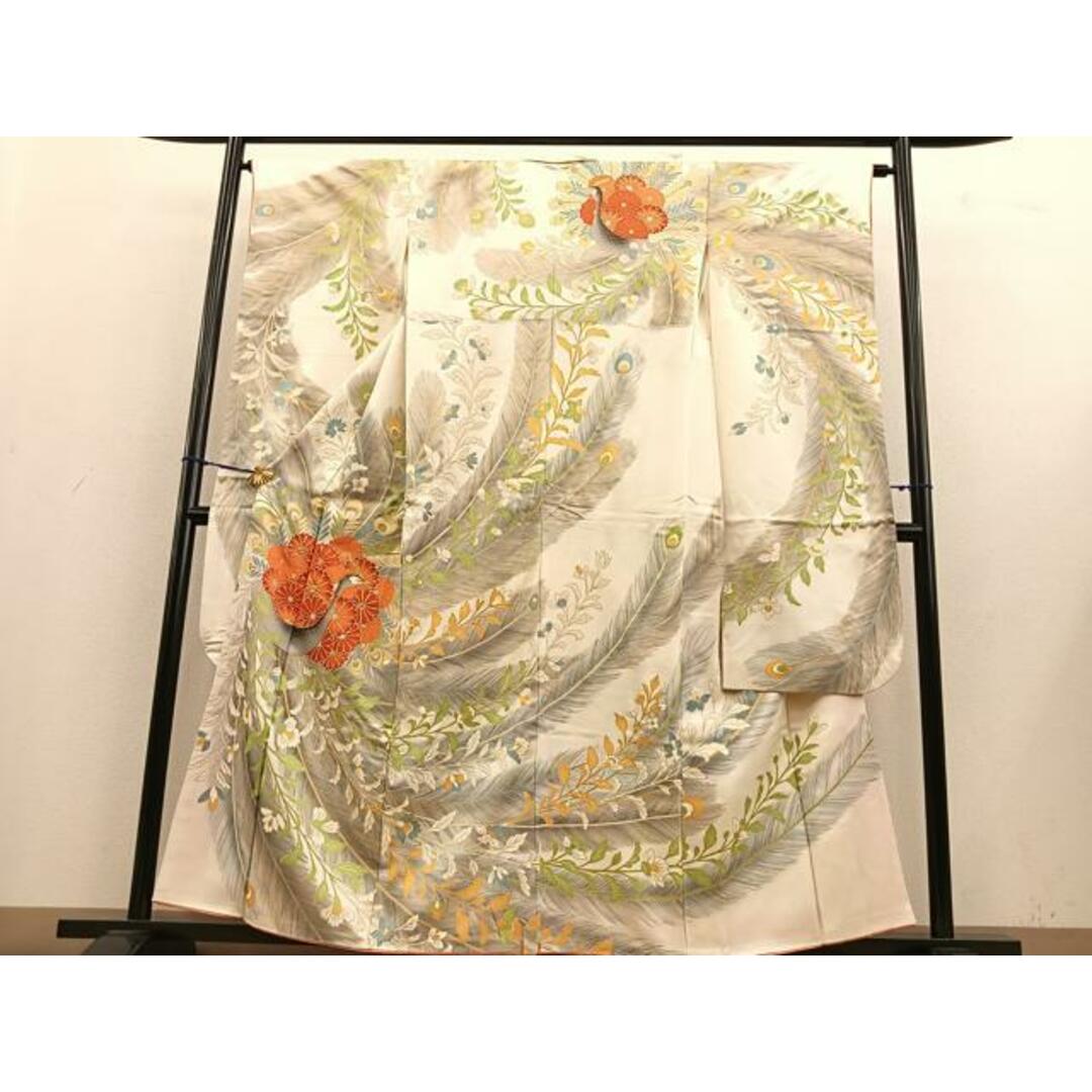 平和屋着物□豪華振袖 駒刺繍 孔雀更紗花文 金彩 正絹 逸品 平和屋着物□豪華振袖 駒刺繍 孔雀更紗花文 金彩 正絹 逸品