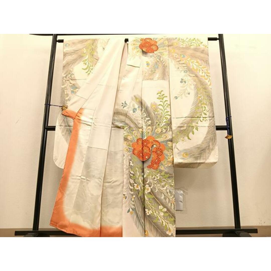 平和屋着物□豪華振袖 駒刺繍 孔雀更紗花文 金彩 正絹 逸品 平和屋着物□豪華振袖 駒刺繍 孔雀更紗花文 金彩 正絹 逸品