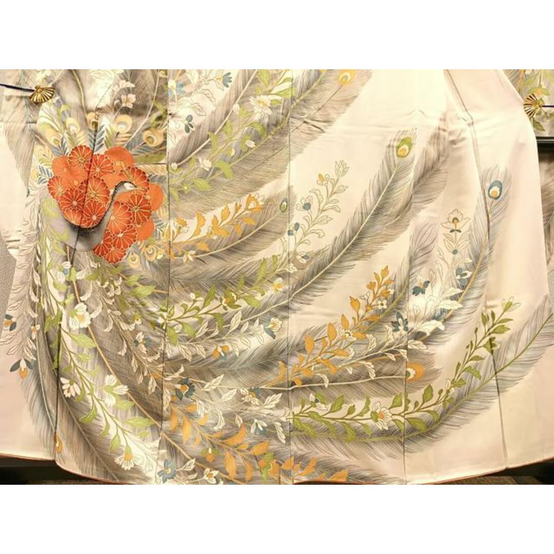 平和屋着物□豪華振袖 駒刺繍 孔雀更紗花文 金彩 正絹 逸品 平和屋着物□豪華振袖 駒刺繍 孔雀更紗花文 金彩 正絹 逸品