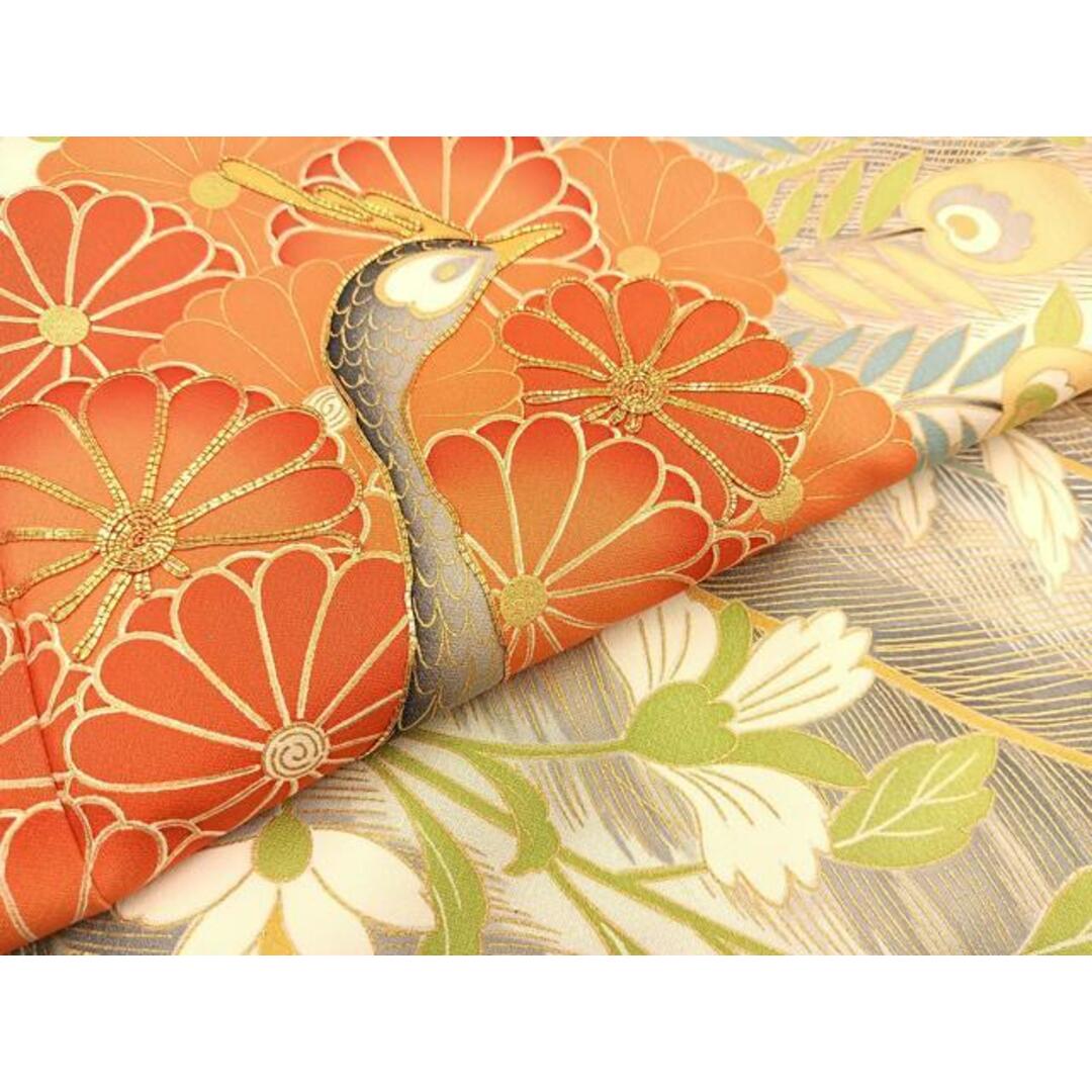 平和屋着物□豪華振袖 駒刺繍 孔雀更紗花文 金彩 正絹 逸品 平和屋着物□豪華振袖 駒刺繍 孔雀更紗花文 金彩 正絹 逸品