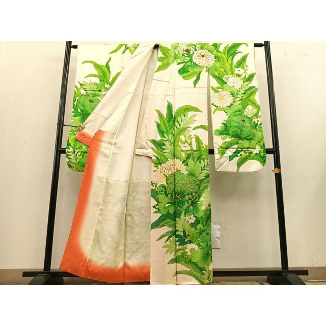 平和屋着物□豪華振袖 駒刺繍 菊草花文 金彩 正絹 逸品 平和屋着物□豪華振袖 駒刺繍 菊草花文 金彩 正絹 逸品