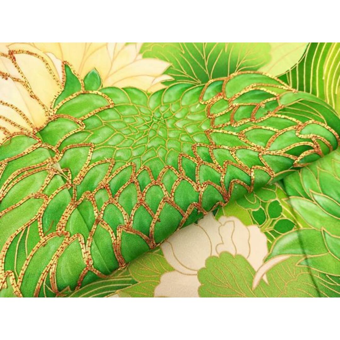 平和屋着物□豪華振袖 駒刺繍 菊草花文 金彩 正絹 逸品 平和屋着物□豪華振袖 駒刺繍 菊草花文 金彩 正絹 逸品