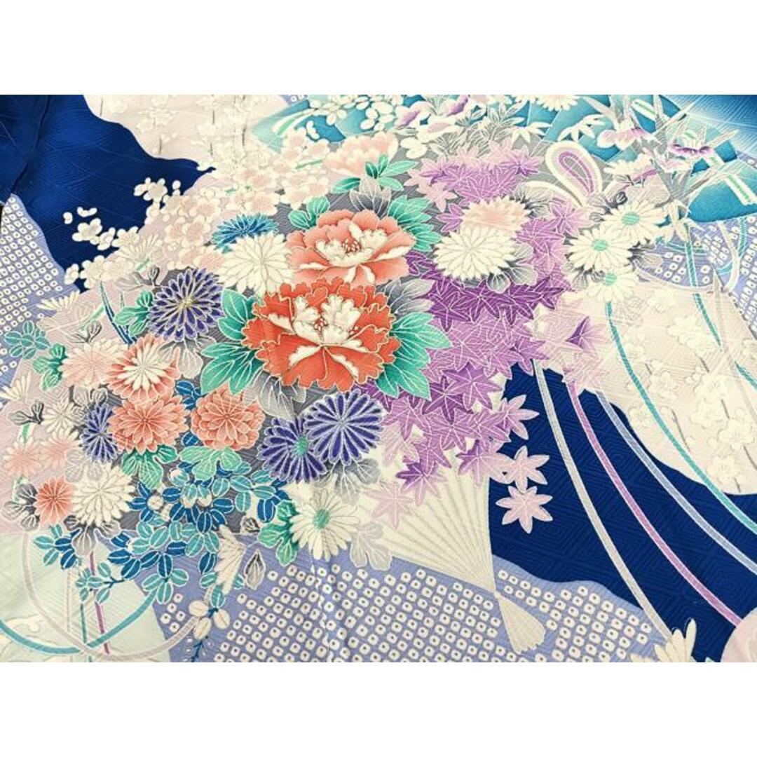 平和屋着物□豪華振袖 駒刺繍 桧扇花文 暈し染め 銀彩 正絹 逸品 平和屋着物□豪華振袖 駒刺繍 桧扇花文 暈し染め 銀彩 正絹 逸品