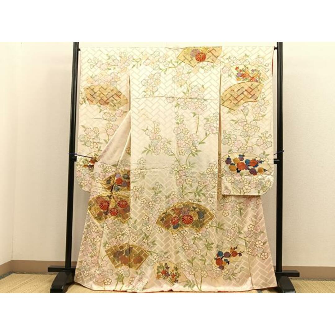 平和屋着物□豪華振袖 駒刺繍 地紙菊梅文 金彩 正絹 逸品 平和屋着物□豪華振袖 駒刺繍 地紙菊梅文 金彩 正絹 逸品