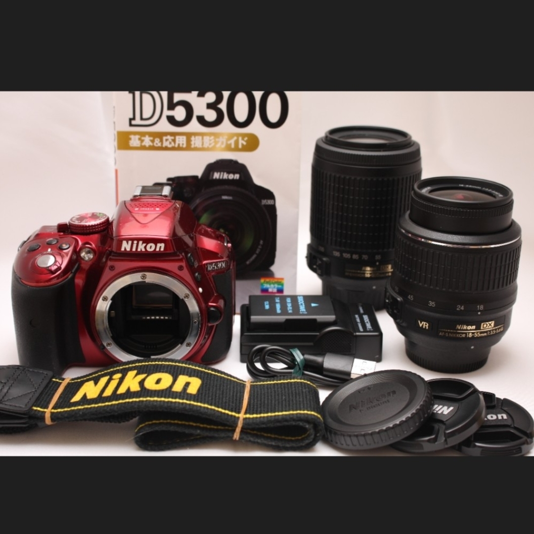 Nikon - ニコン Nikon D5300 Wレンズセット レッド#149の通販 Nikon - ニコン Nikon D5300 Wレンズセット レッド#149の通販