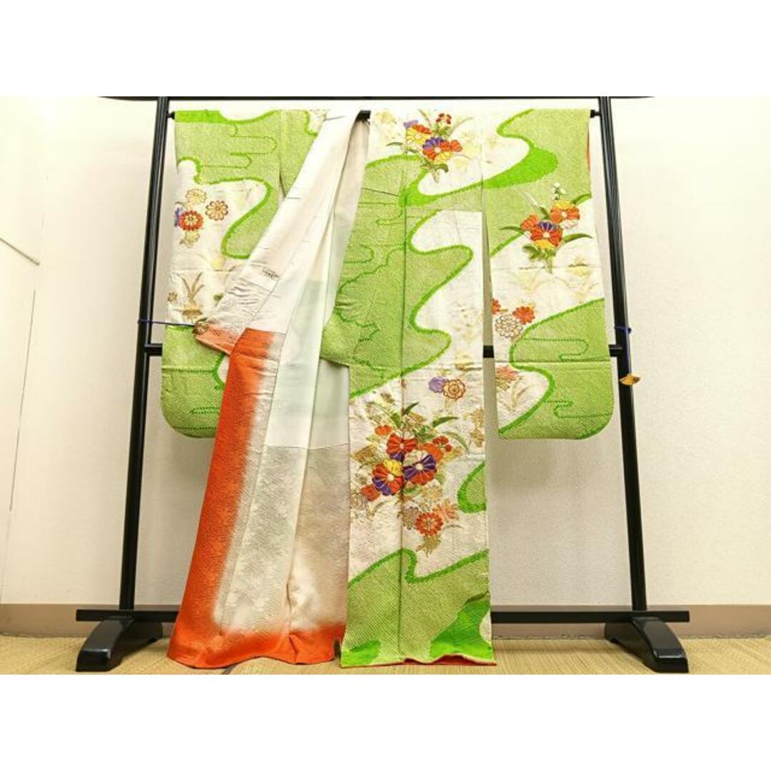 平和屋着物□豪華振袖 駒刺繍 絞り 松皮菱花文 金彩 やまと誂製 平和屋着物□豪華振袖 駒刺繍 絞り 松皮菱花文 金彩 やまと誂製