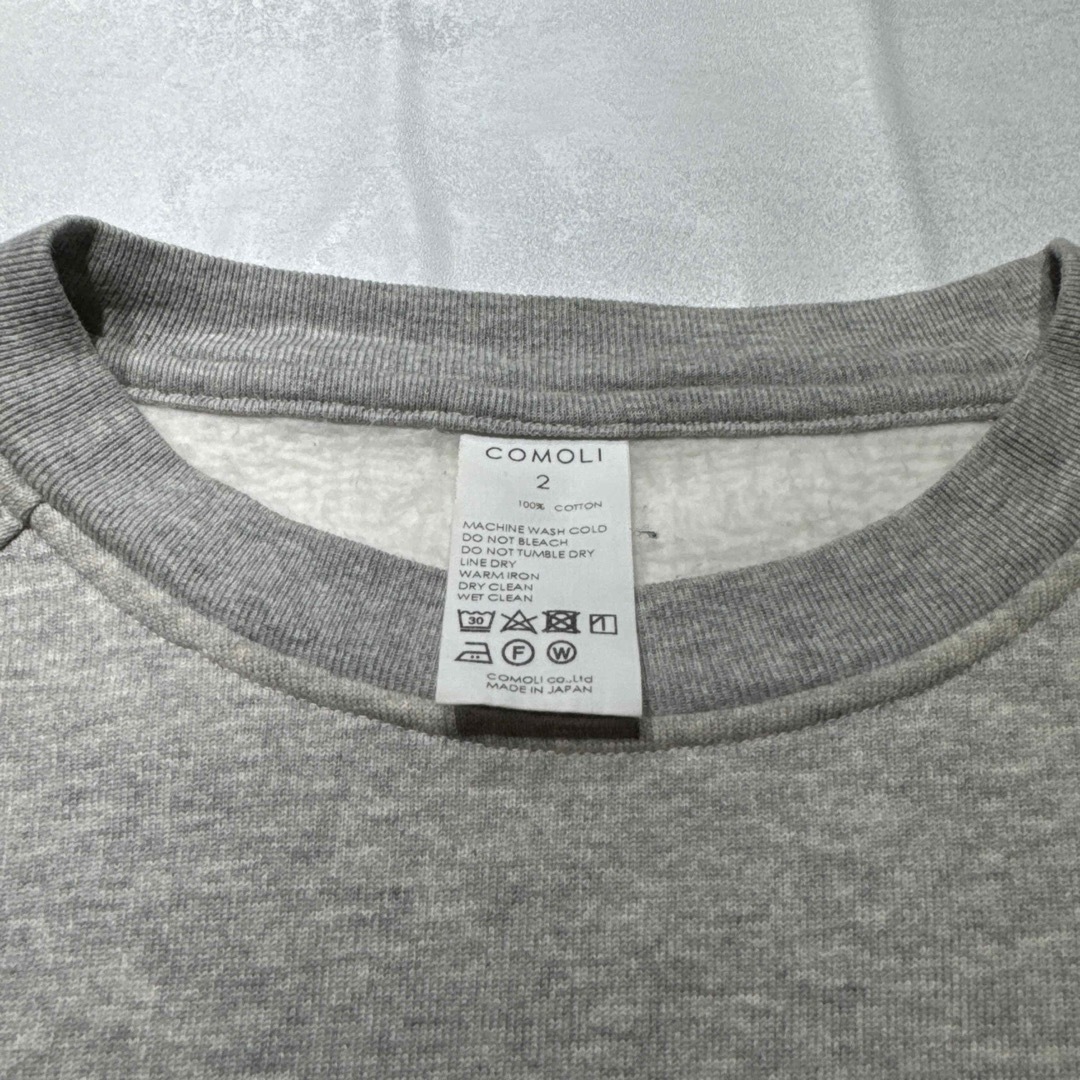 COMOLI - COMOLI コットン吊裏毛クルーネック heather gray 2の COMOLI - COMOLI コットン吊裏毛クルーネック heather gray 2の