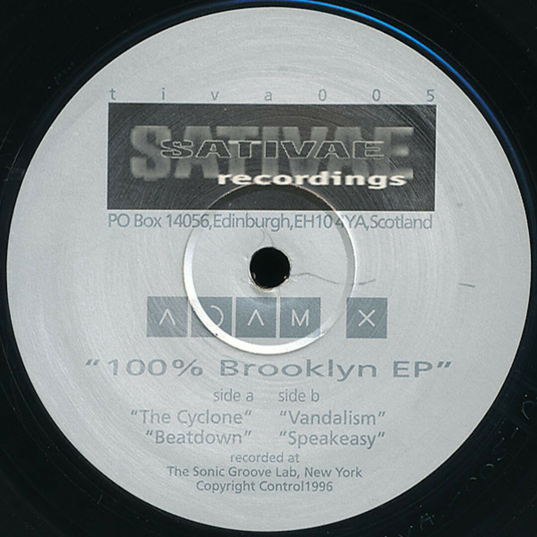 英12” Adam X 100% Brooklyn EP TIVA005 Sativae Recordings /00250 エンタメ/ホビーのエンタメ その他(その他)の商品写真