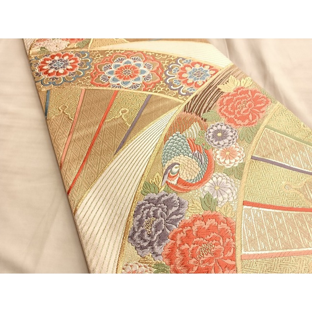 平和屋着物◎六通柄袋帯 唐織 華鳥花車文 九百錦 金糸 正絹 逸品 平和屋着物◎六通柄袋帯 唐織 華鳥花車文 九百錦 金糸 正絹 逸品