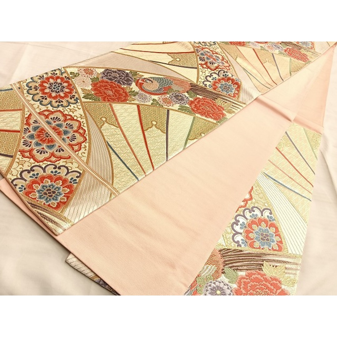 平和屋着物◎六通柄袋帯 唐織 華鳥花車文 九百錦 金糸 正絹 逸品 平和屋着物◎六通柄袋帯 唐織 華鳥花車文 九百錦 金糸 正絹 逸品