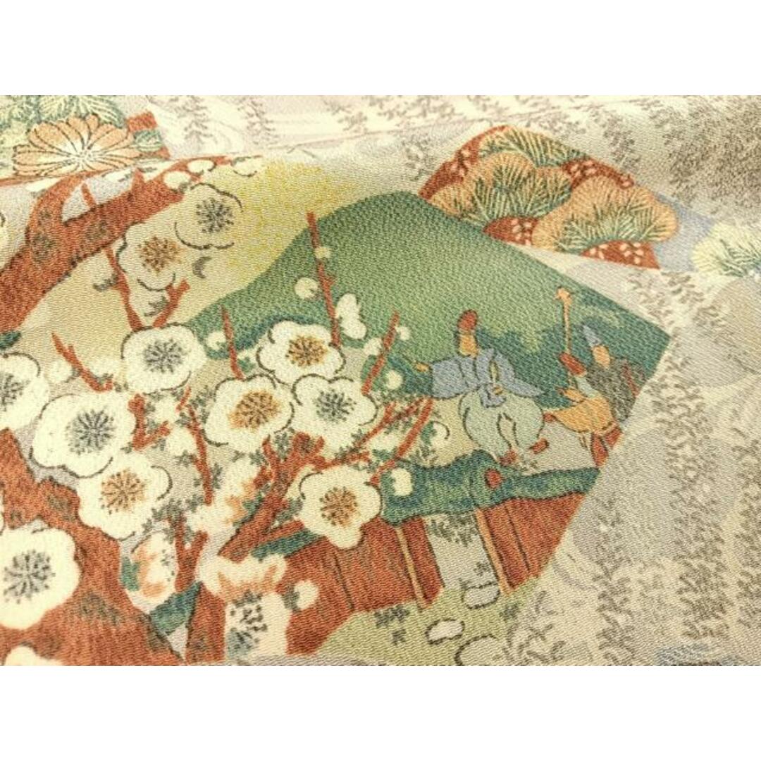 平和屋着物□上質な小紋 手描き 地紙人物風景文 鬼しぼ縮緬 正絹 平和屋着物□上質な小紋 手描き 地紙人物風景文 鬼しぼ縮緬 正絹