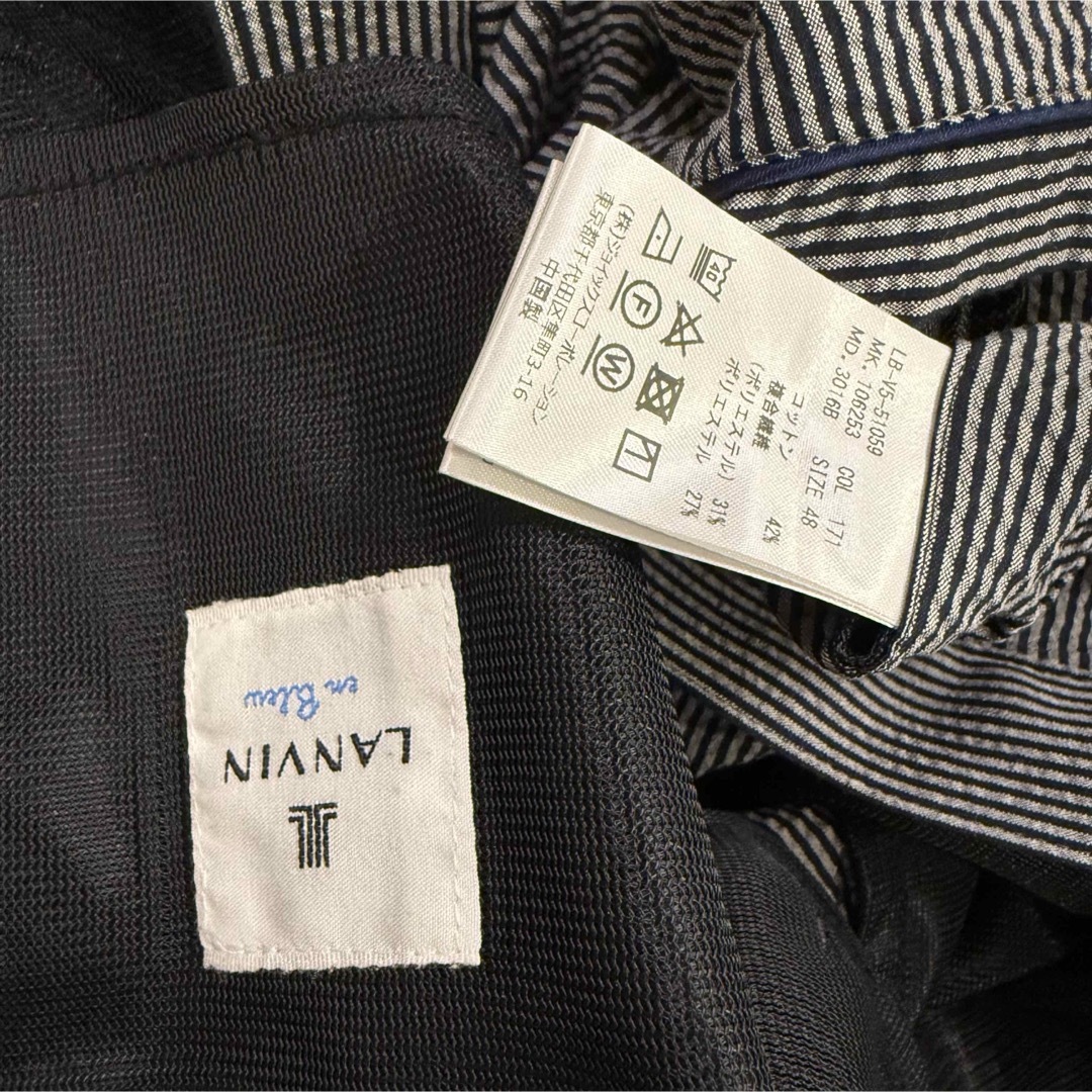 LANVIN - 美品 LANVIN/ランバン セットアップ グレー ストライプ LANVIN - 美品 LANVIN/ランバン セットアップ グレー ストライプ
