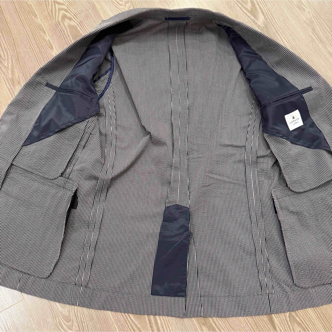 LANVIN - 美品 LANVIN/ランバン セットアップ グレー ストライプ LANVIN - 美品 LANVIN/ランバン セットアップ グレー ストライプ