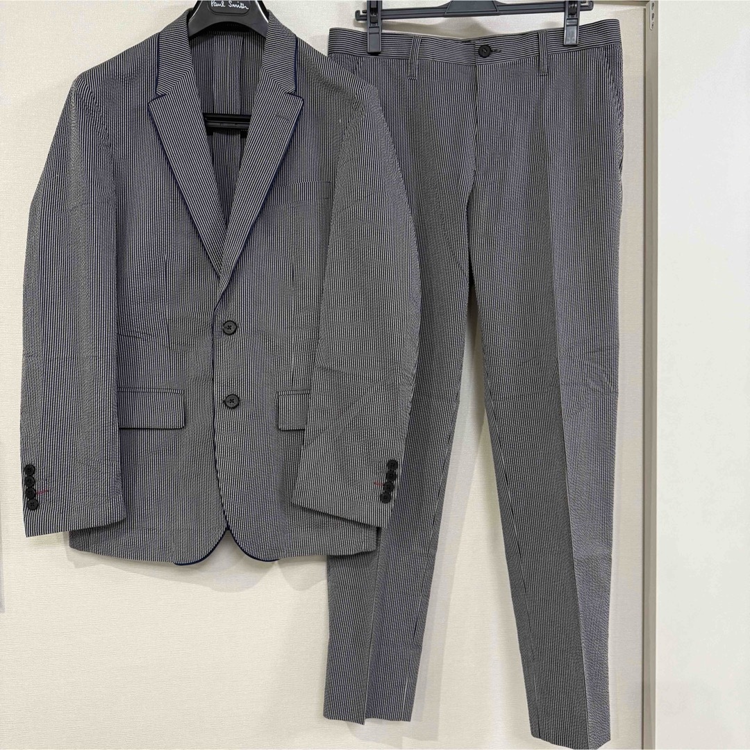 LANVIN - 美品 LANVIN/ランバン セットアップ グレー ストライプ LANVIN - 美品 LANVIN/ランバン セットアップ グレー ストライプ