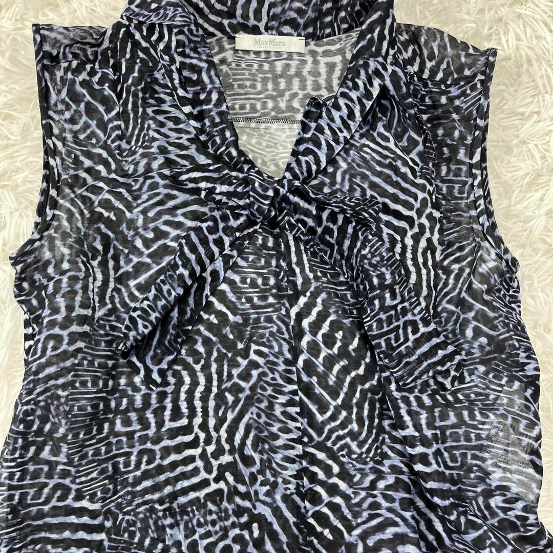 Max Mara - 美品✨️MaxMara 白タグ ボウタイ シフォン ブラウス Max Mara - 美品✨️MaxMara 白タグ ボウタイ シフォン ブラウス