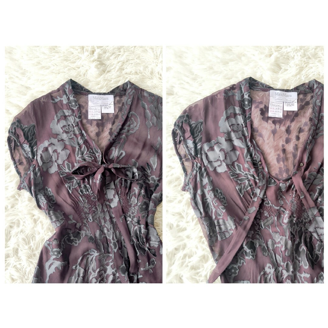 Max Mara - MaxMara シアー ボタニカル ドレス ワンピース Max Mara - MaxMara シアー ボタニカル ドレス ワンピース