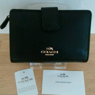 コーチ(COACH)の新品！COACH☆二つ折り財布 ブラック（黒）(財布)