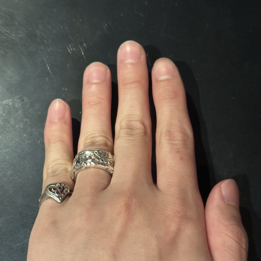 SILVER925 STONE HEART RING/シルバー/リングの通販 by よし's SILVER925 STONE HEART RING/シルバー/リングの通販 by よし's