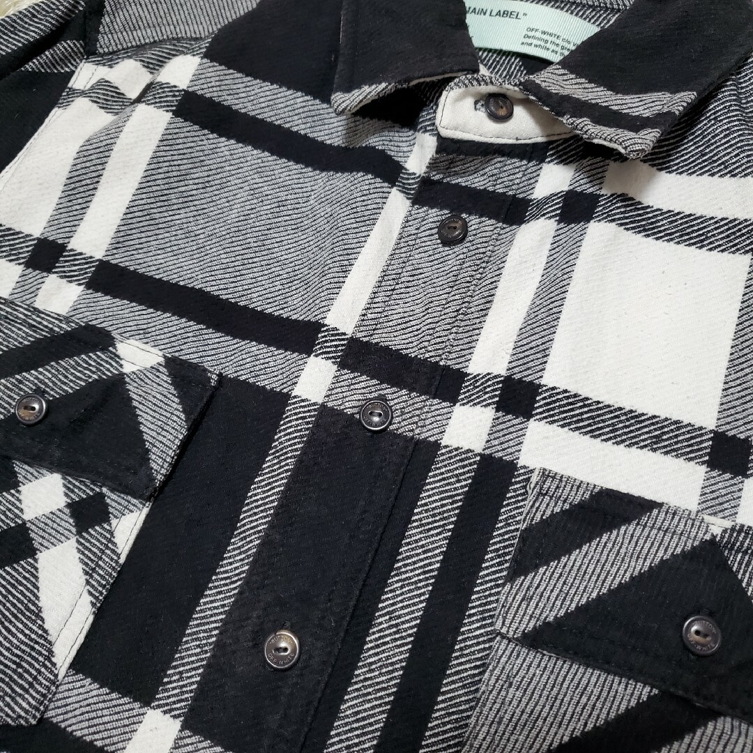 Off-White - 19SS オフホワイト STENCIL FLANNEL 長袖 チェック Off-White - 19SS オフホワイト STENCIL FLANNEL 長袖 チェック